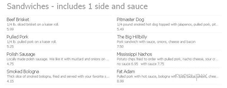 Northside BBQ - La Porte, IN menu_pic