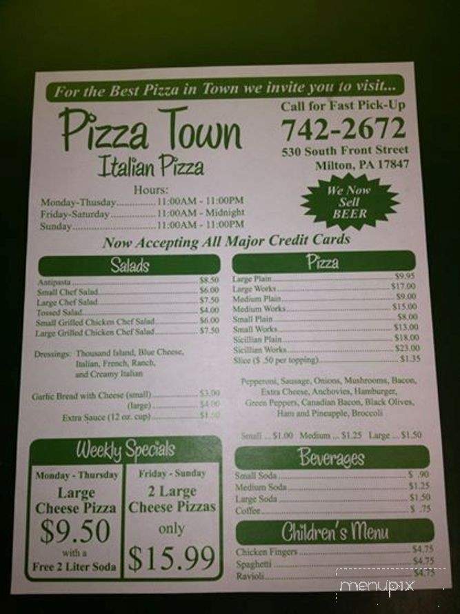 /3819261/Pizza-Town-Milton-PA - Milton, PA