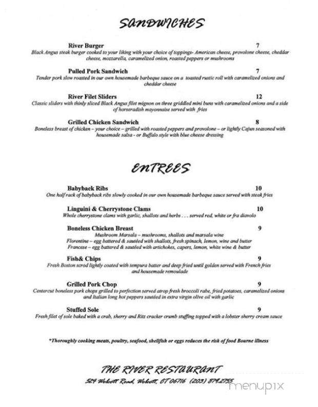The River Restaurant & Pub - Wolcott, CT menu_pic