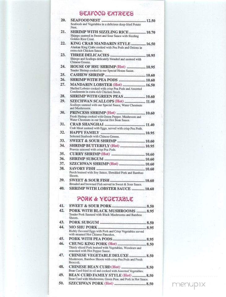 House Of Hsu - Grand Ledge, MI menu_pic