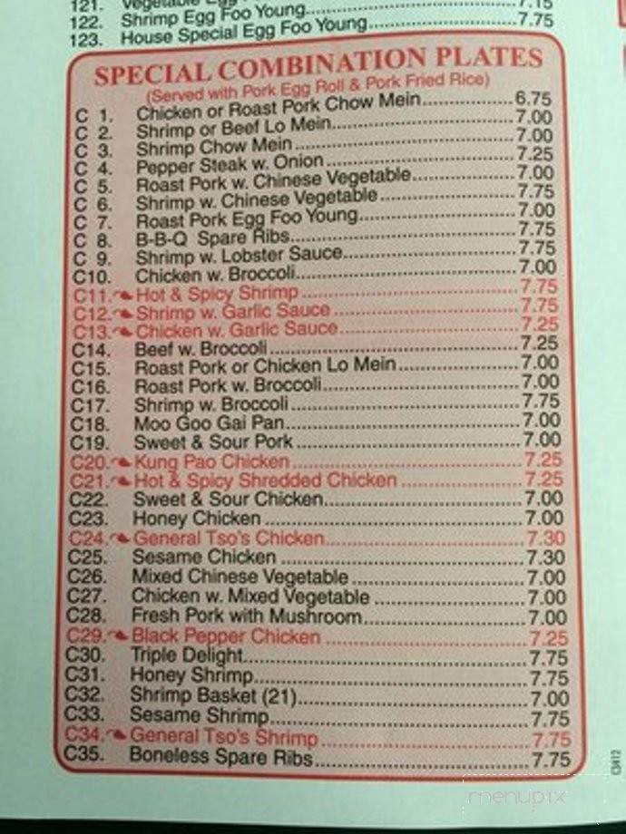 Chang Hua Chinese Restaurant - Pulaski, VA menu_pic