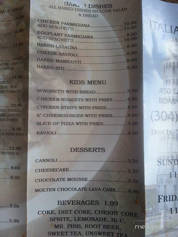 Italian Touch - Romney, WV menu_pic