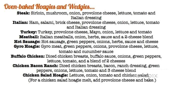 K & R Pizza - Sarver, PA menu_pic