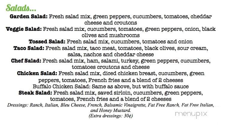 K & R Pizza - Sarver, PA menu_pic