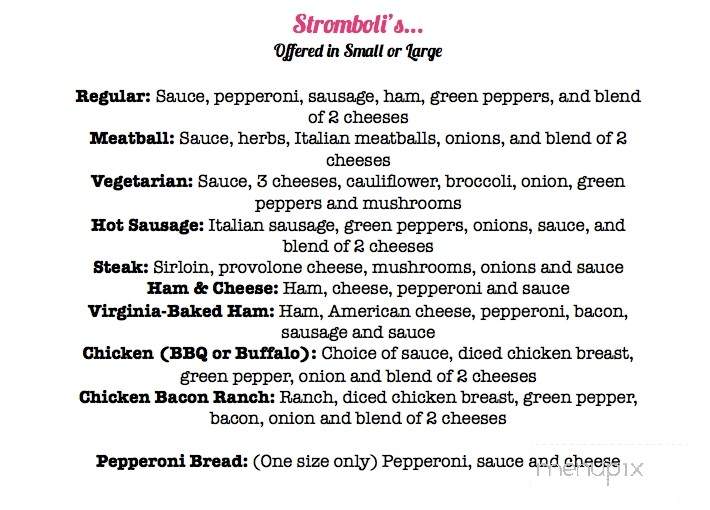 K & R Pizza - Sarver, PA menu_pic