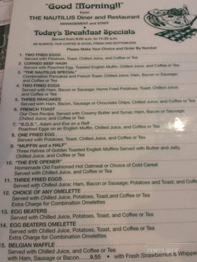 Nautilus Diner - Madison, NJ menu_pic