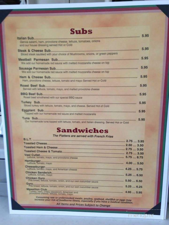 Smiley's Ristorante & Pizzeria - Massillon, OH menu_pic