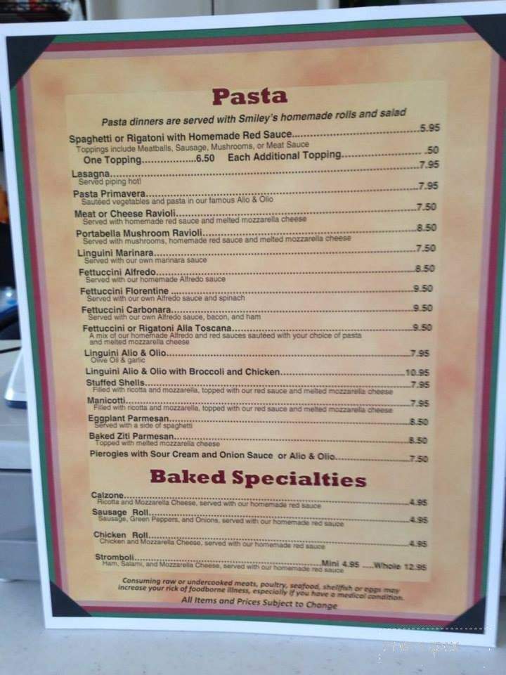 Smiley's Ristorante & Pizzeria - Massillon, OH menu_pic