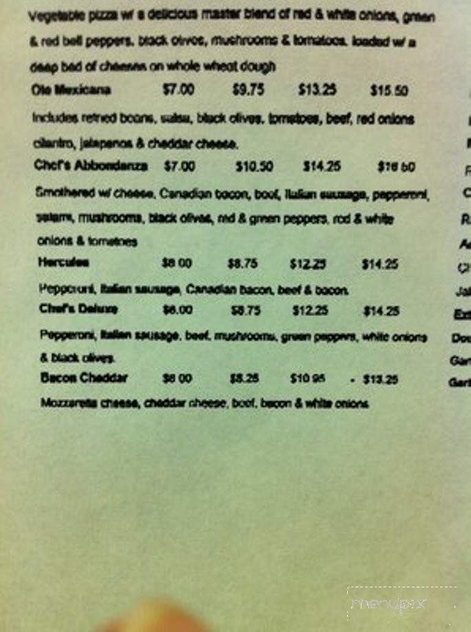 Pizza Chef Gourmet Pizza - Florence, AL menu_pic