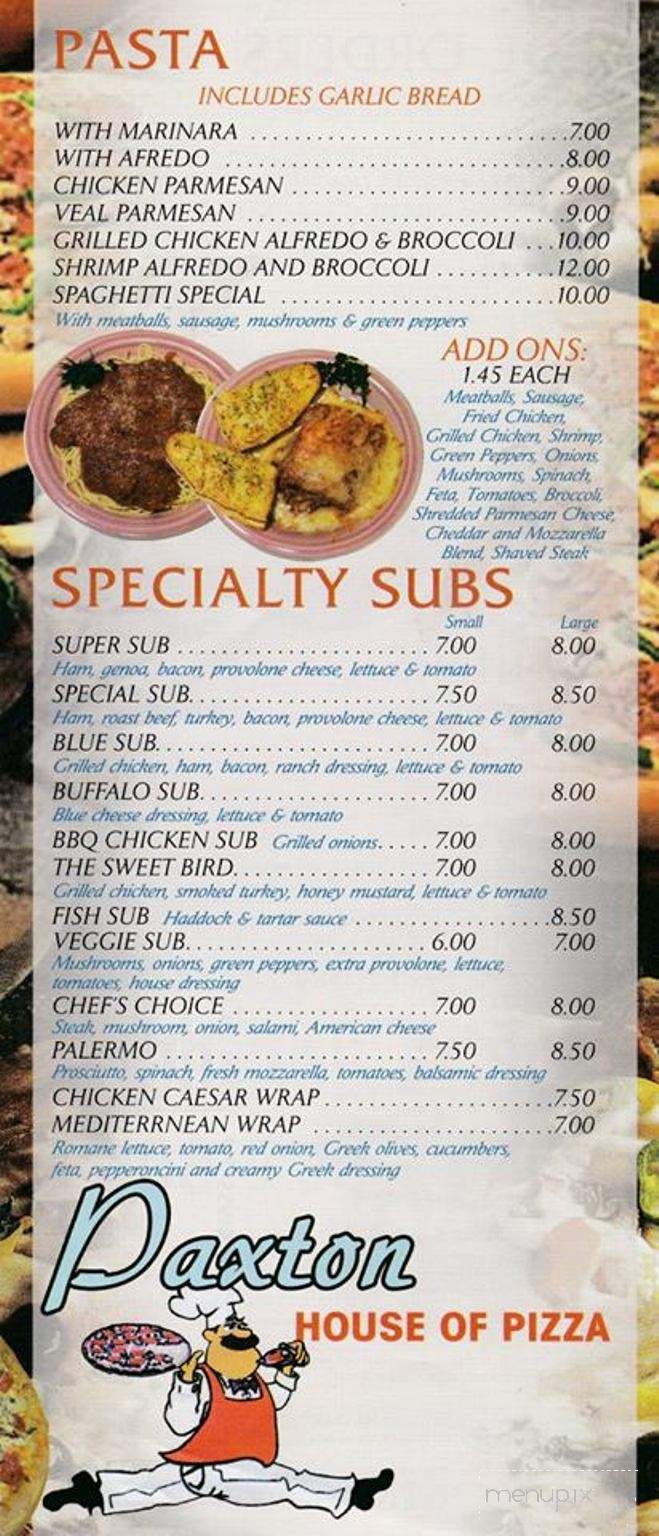 Paxton House Of Pizza - Paxton, MA menu_pic