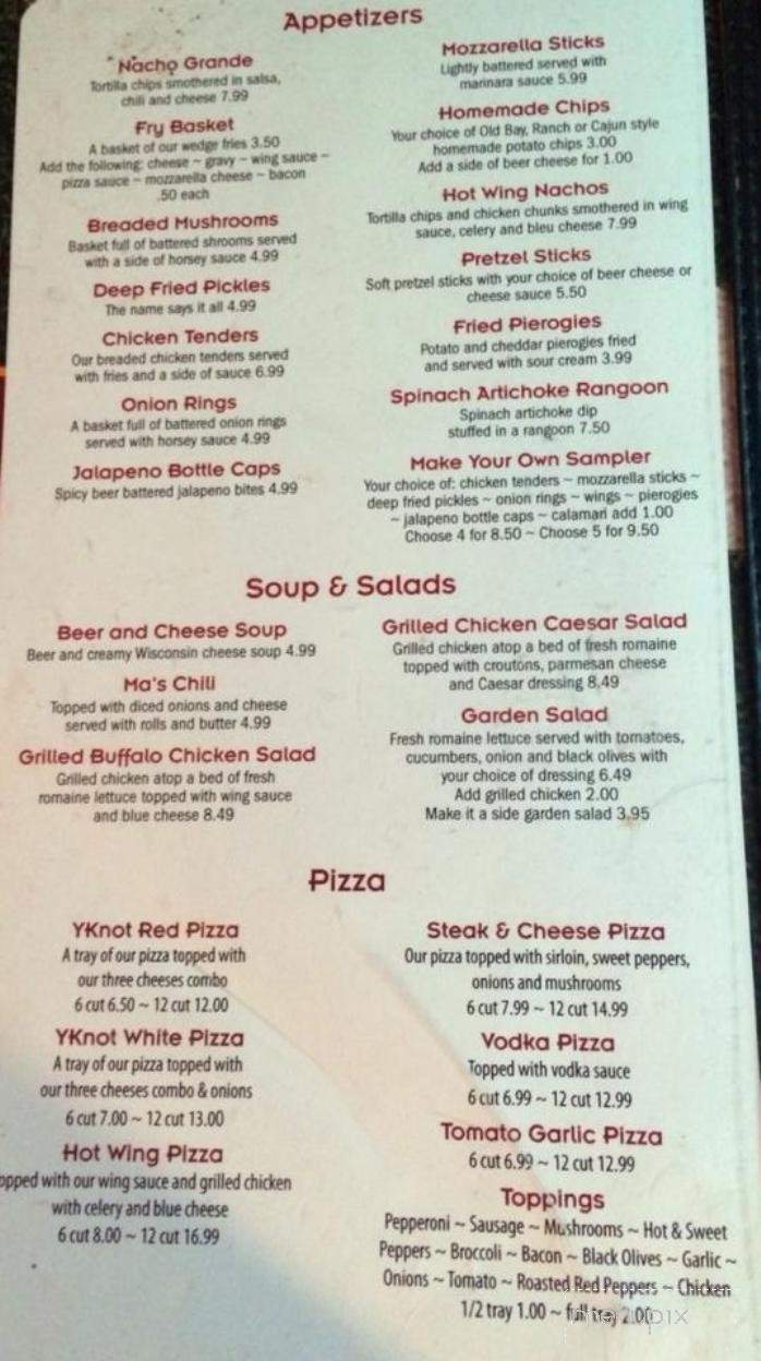 Y Knot Pub & Eatery - Elmhurst, PA menu_pic