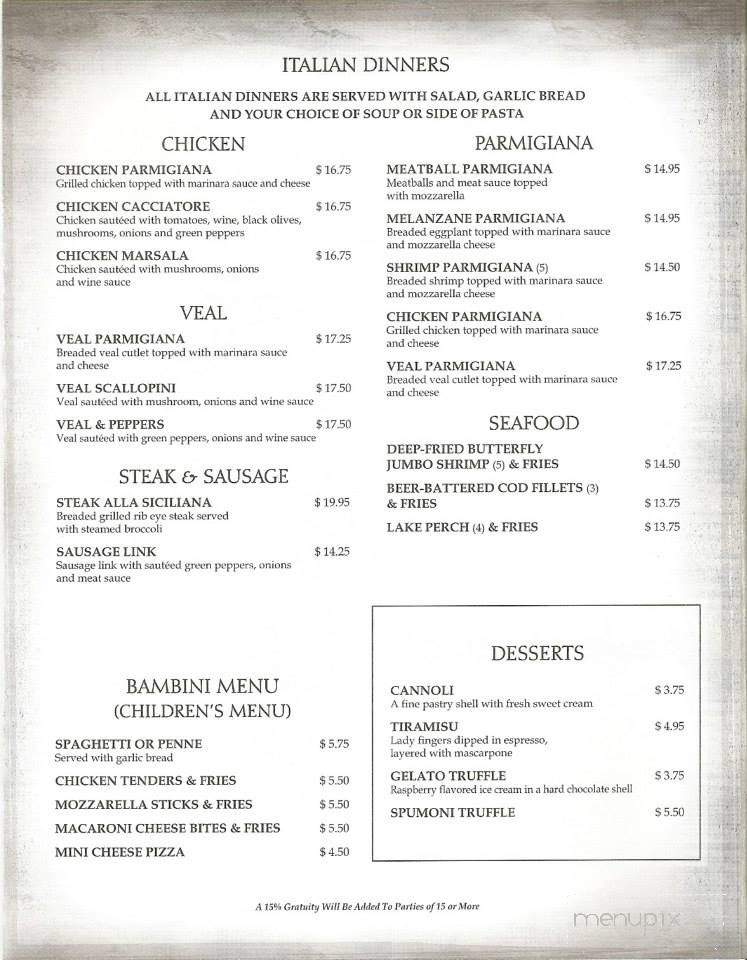 Luigi's Italian Restaurant - Sheboygan, WI menu_pic