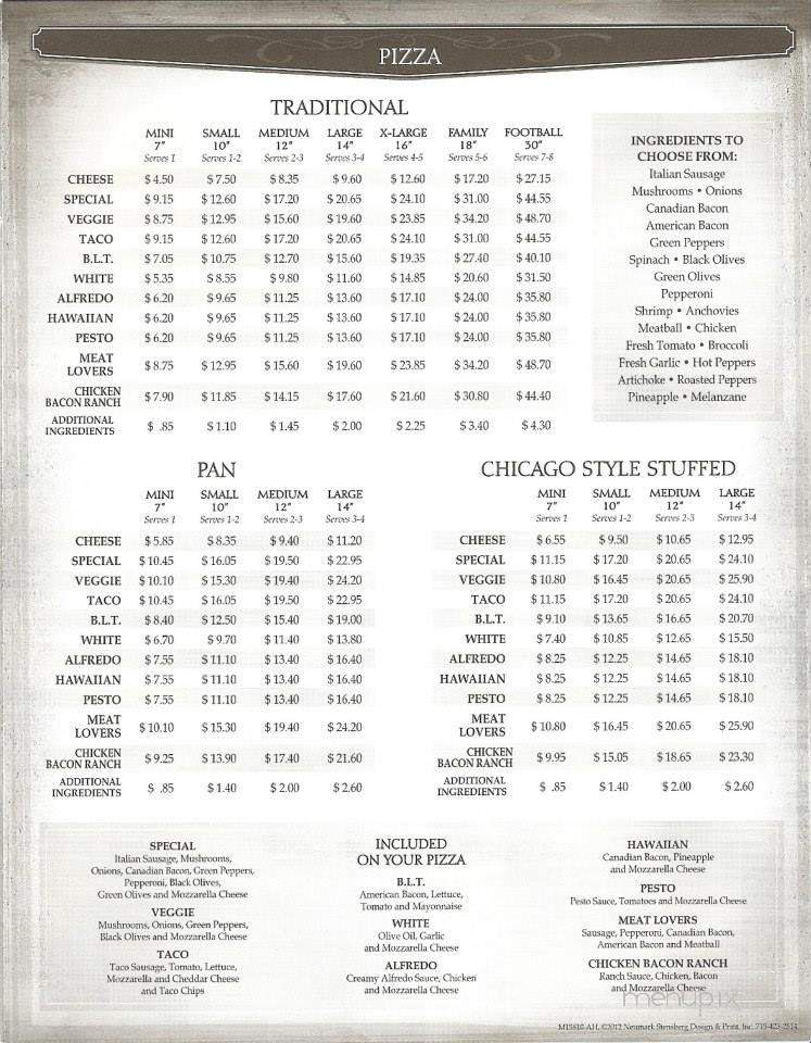 Luigi's Italian Restaurant - Sheboygan, WI menu_pic