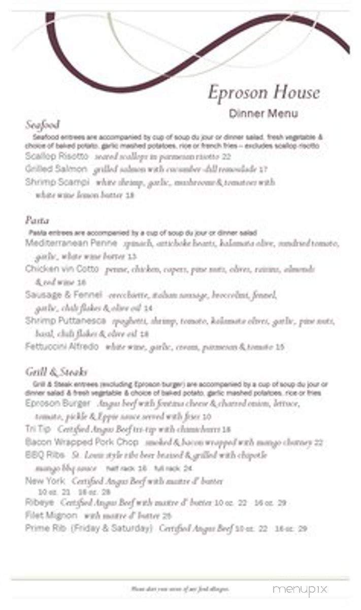 Eproson House - Twain Harte, CA menu_pic