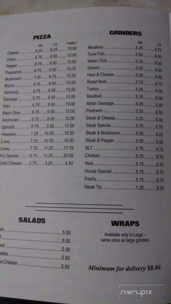 Al's Village Restaurant - Franklin, NH menu_pic