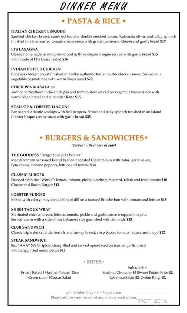 Papa Joe's - Charlottetown, PE menu_pic