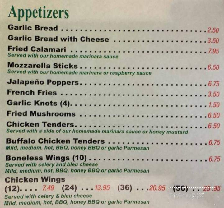 Primavera Pizza - Clifton Park, NY menu_pic