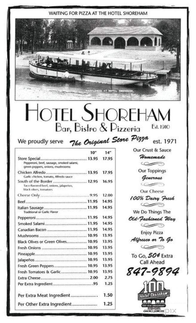 Hotel Shoreham Pizza Bar-Grill - Detroit Lakes, MN menu_pic