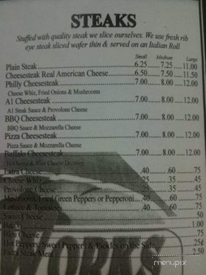 Steak-Works - Wilmington, DE menu_pic