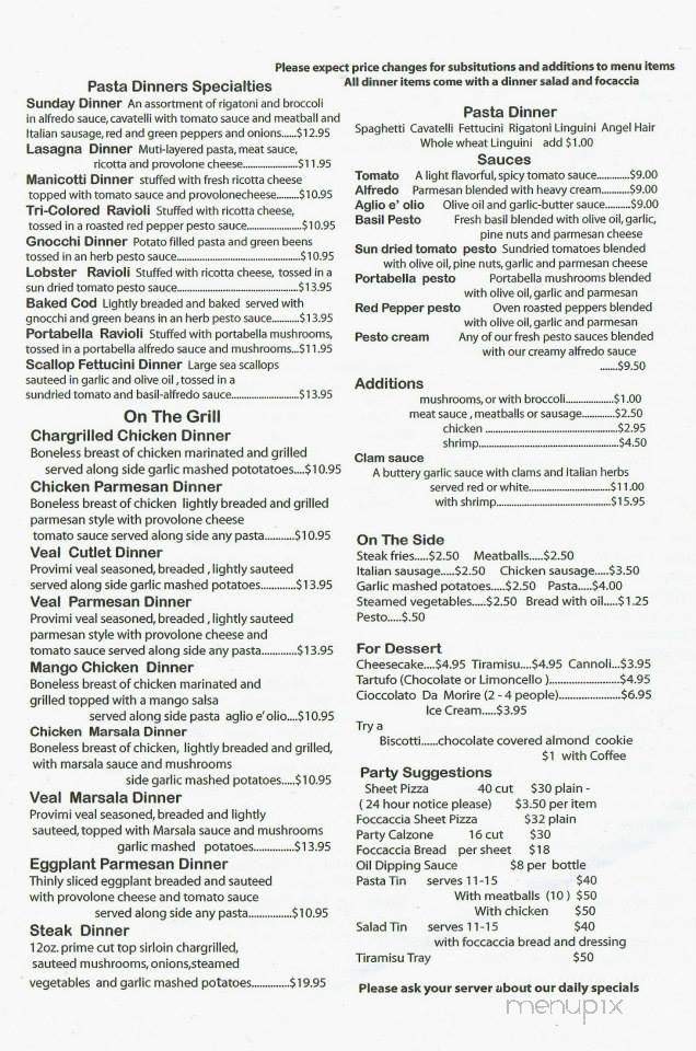 Scotti's Italian Eatery - Cleveland, OH menu_pic