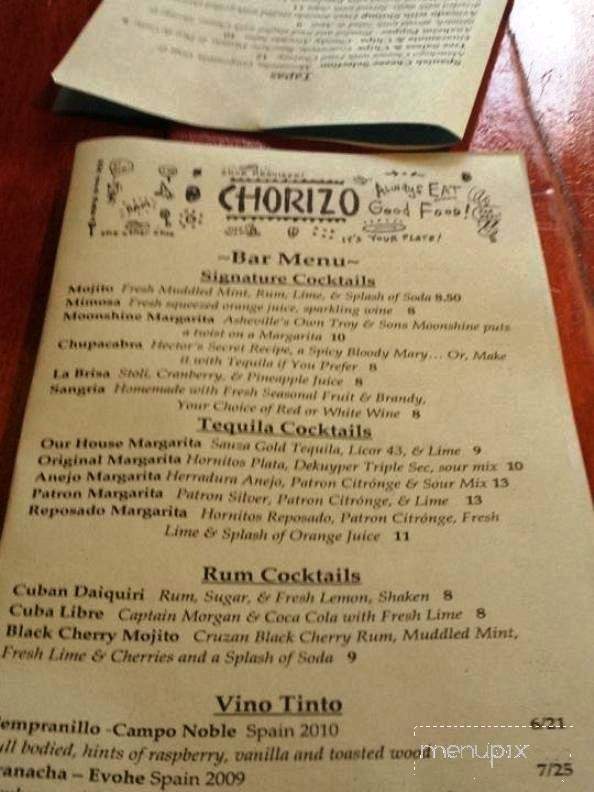 Chorizo - Asheville, NC menu_pic