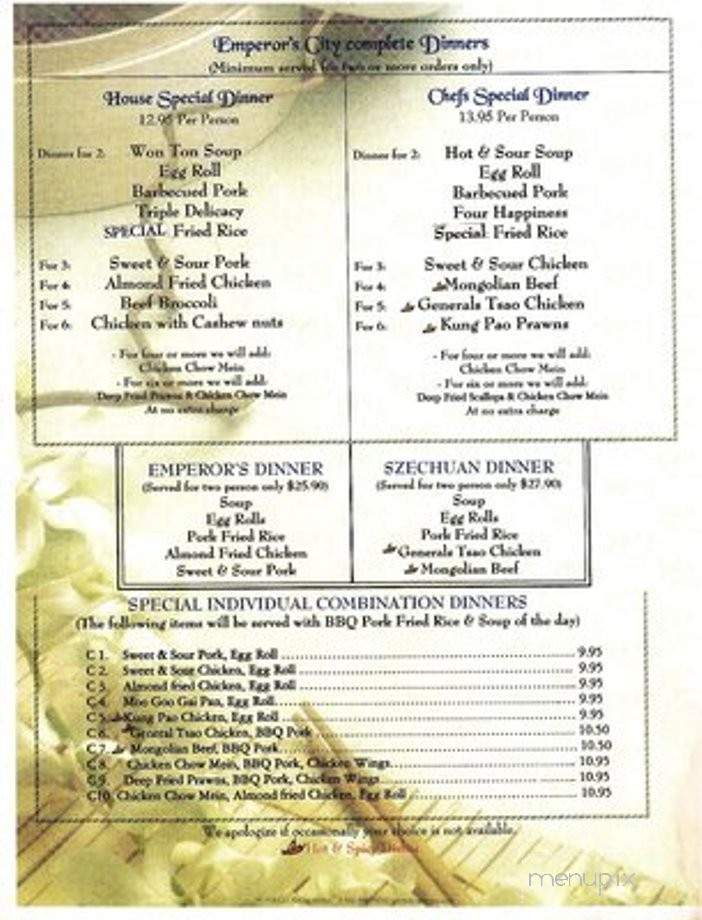 Emperor's City Asian Restaurant - Orting, WA menu_pic