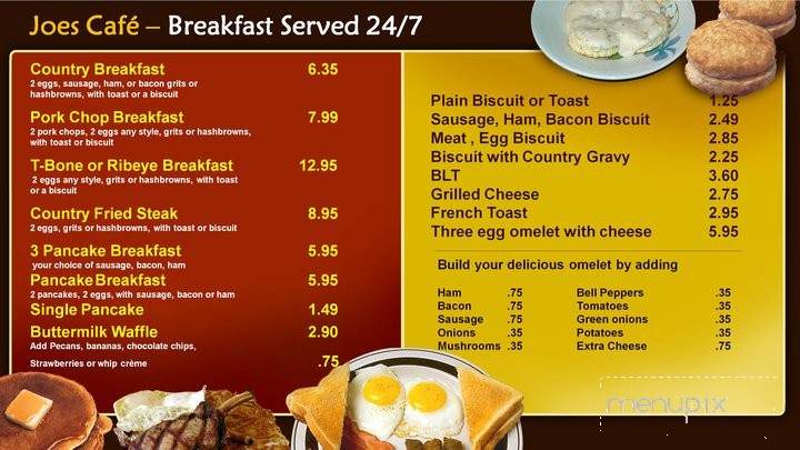 Joe's Cafe - Marrero, LA menu_pic