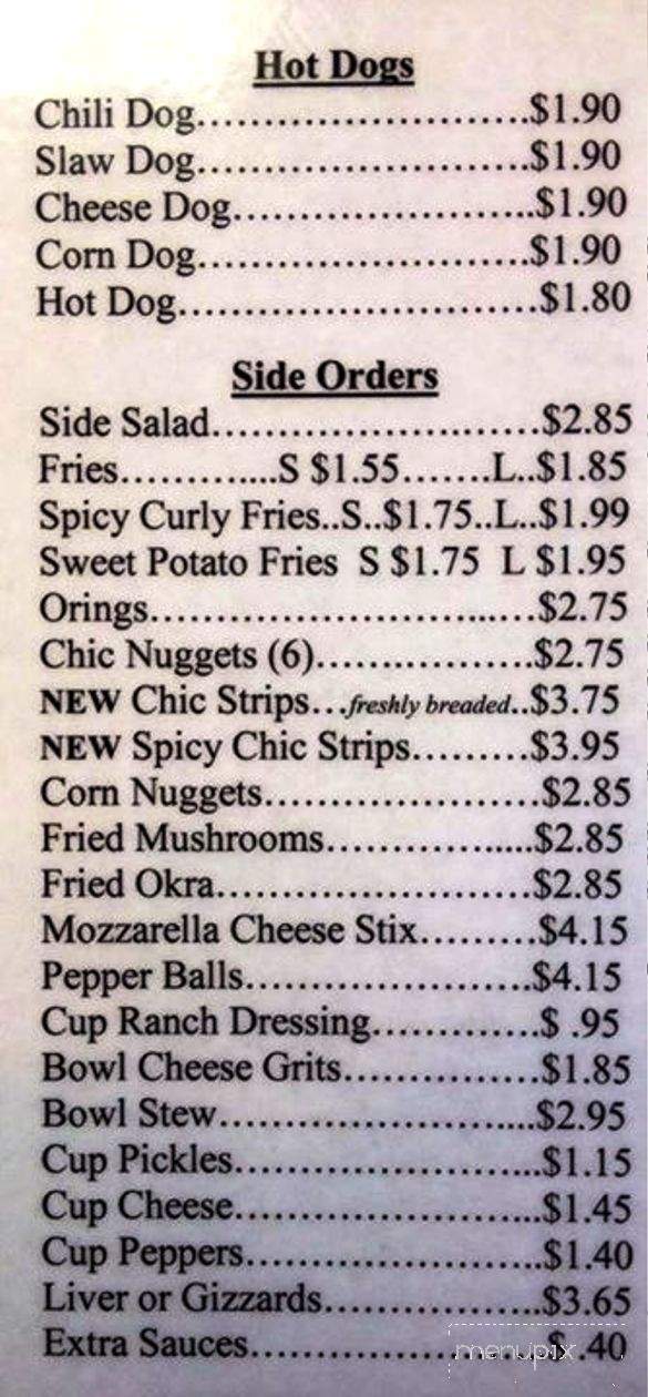 Barber's Drive In - Moultrie, GA menu_pic