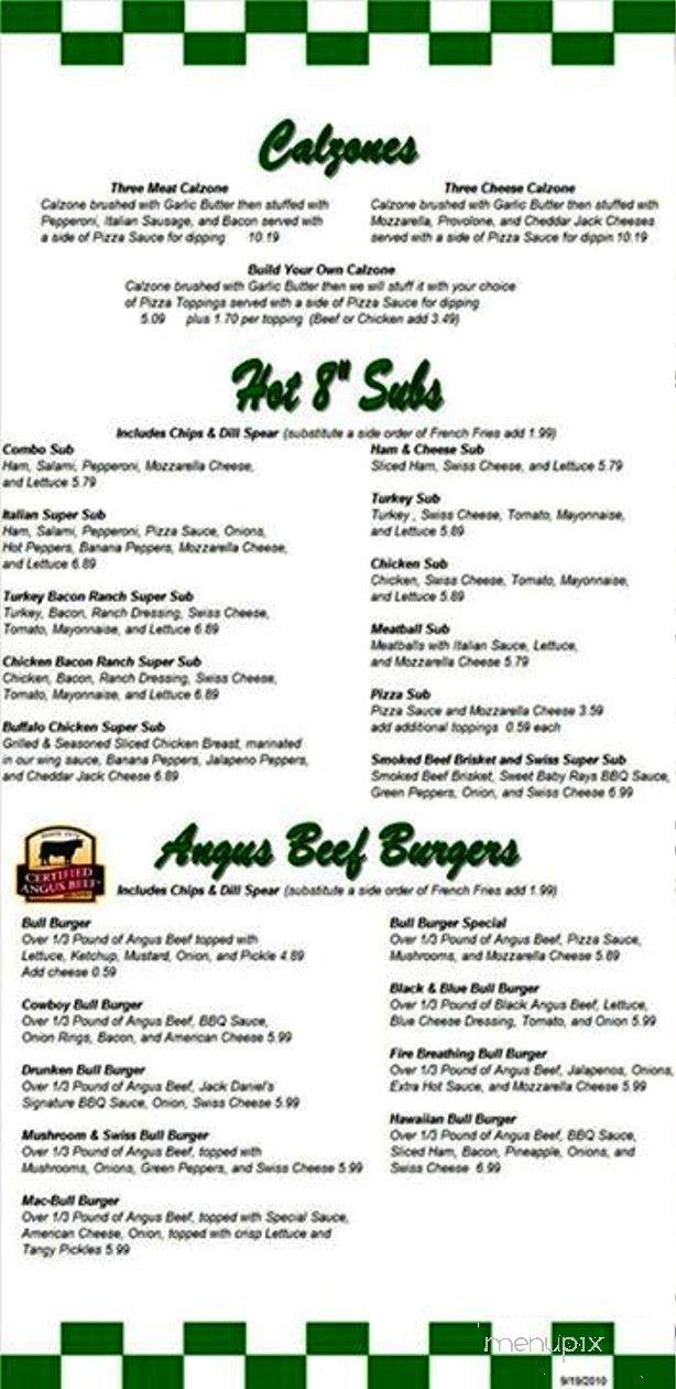 Thirsty's - Beaverdam, OH menu_pic