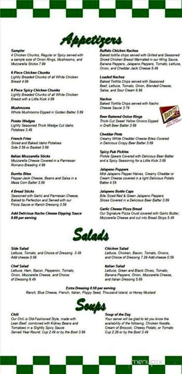 Thirsty's - Beaverdam, OH menu_pic