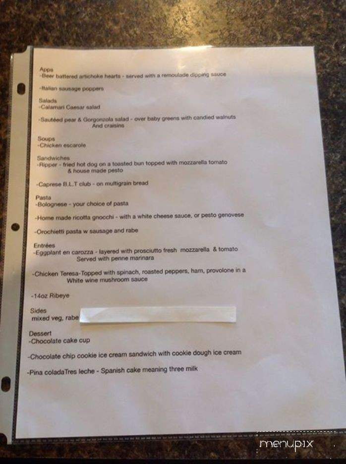 Amedeo Restaurant Lounge - Cranston, RI menu_pic