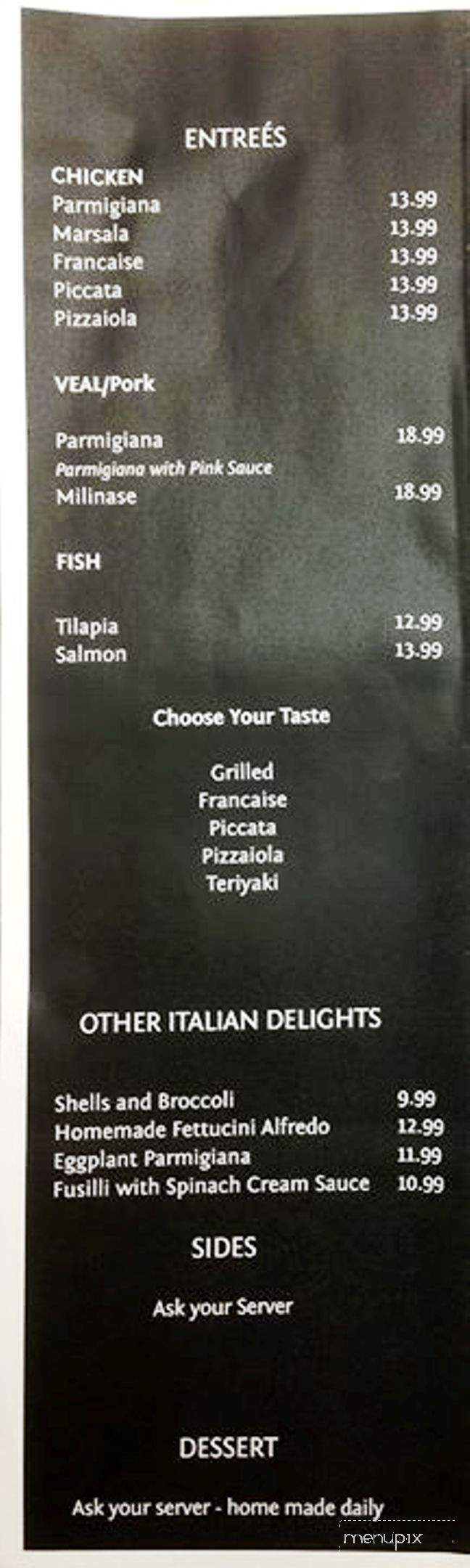 Amedeo Restaurant Lounge - Cranston, RI menu_pic