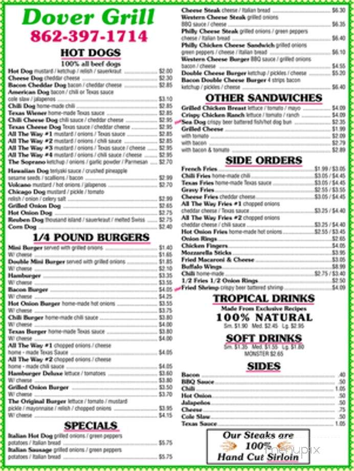 Dover Grill - Dover, NJ menu_pic