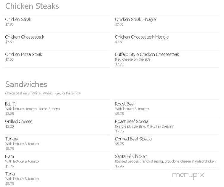 Milmont Pizza - Folsom, PA menu_pic