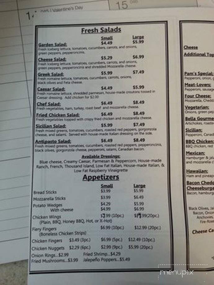 Pam's Place - Swanton, VT menu_pic