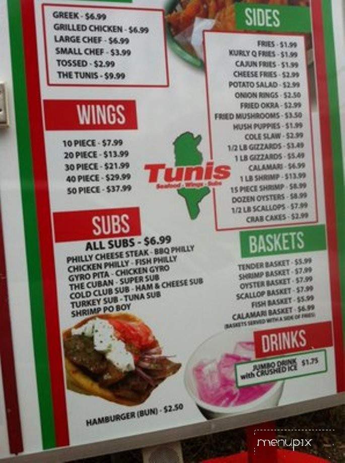 Tunis Seafood Wings & Stuff - Jacksonville, FL menu_pic