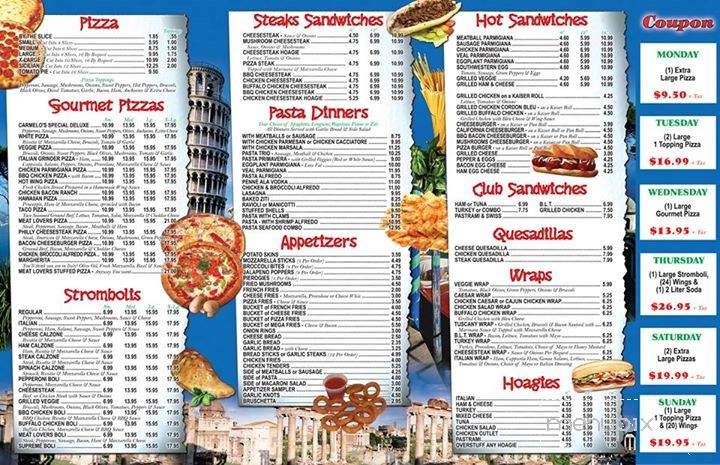 Carmelo's Pizza - Boyertown, PA menu_pic