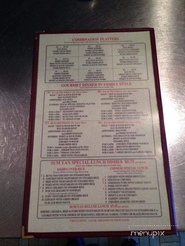 Sum Yan - Lebanon, OR menu_pic