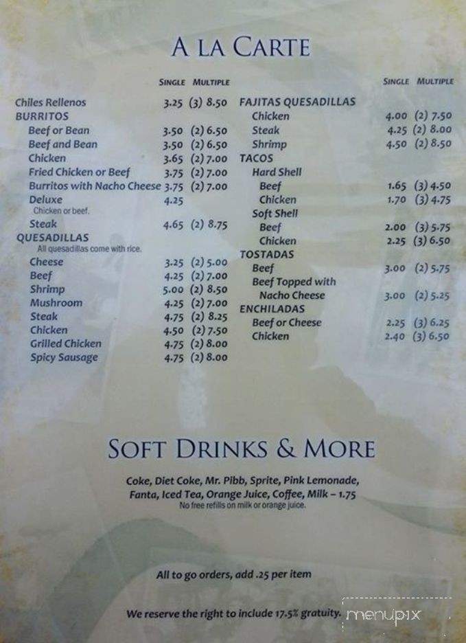 Taco Riendo - Seneca, SC menu_pic