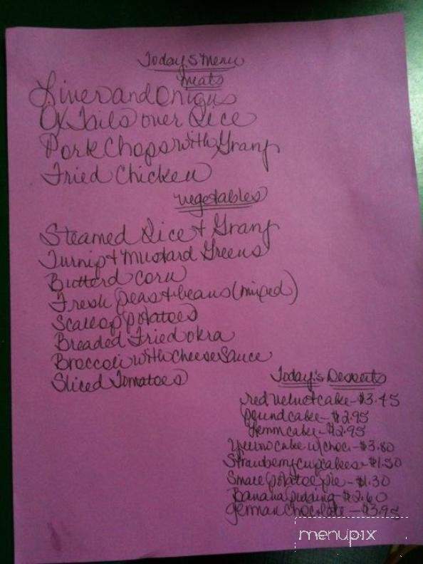 Davis Cafe - Montgomery, AL menu_pic