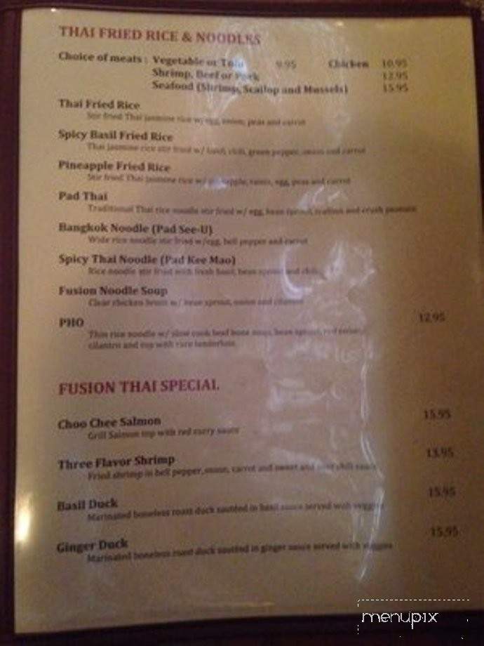 Fusion Japanese and Thai Cuisine - Newberry, SC menu_pic