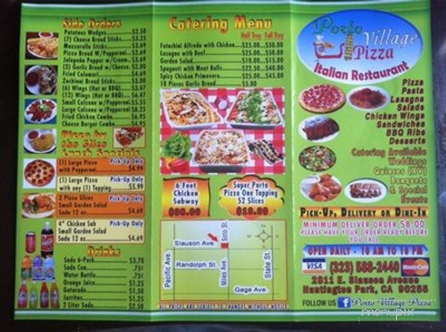 Porto Village Pizza - Huntington Park, CA menu_pic