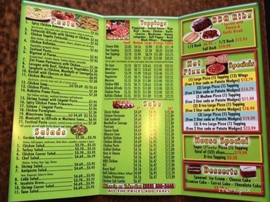 Porto Village Pizza - Huntington Park, CA menu_pic