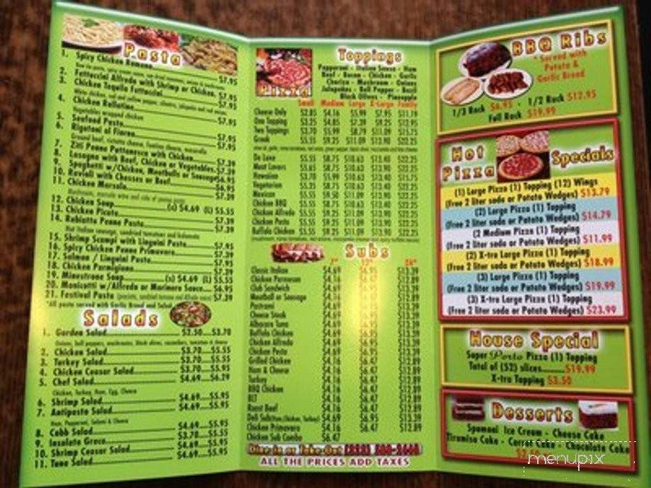 Menu of Porto Village Pizza in Huntington Park, CA 90255