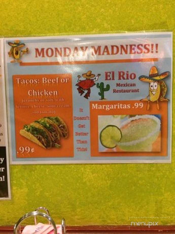 El Rio - Creedmoor, NC menu_pic