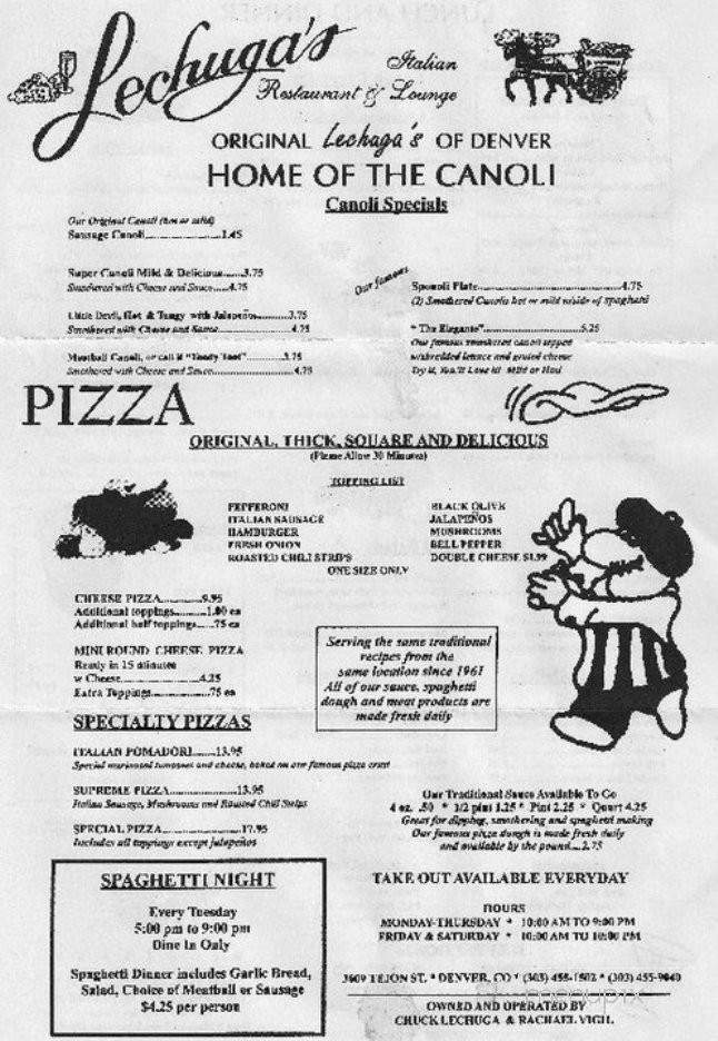 Lechuga's - Denver, CO menu_pic