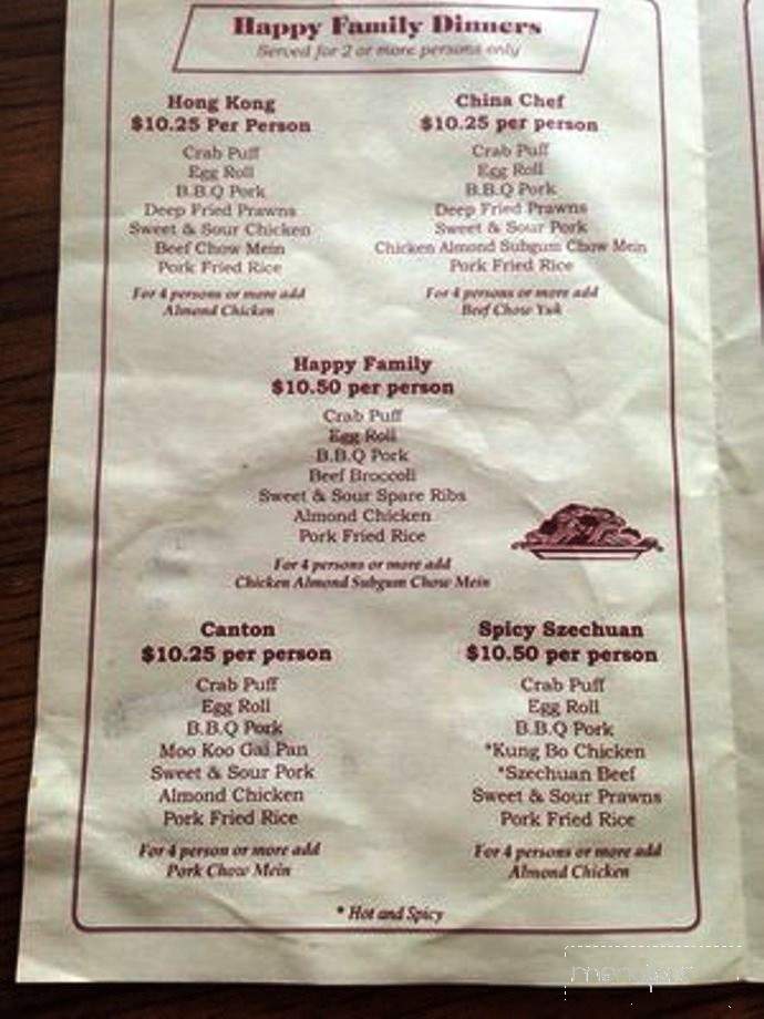 China Cafe Restaurant - Kennewick, WA menu_pic