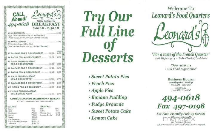 /1801171/Leonards-Food-Quarters-Lake-Charles-LA - Lake Charles, LA
