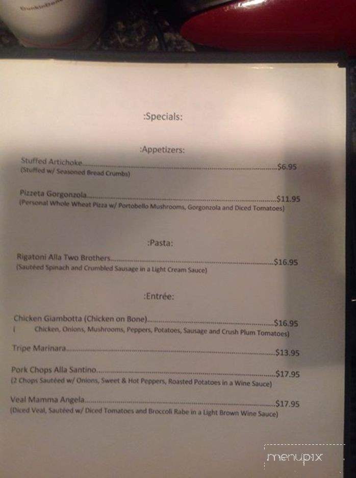Two Brothers Pizzeria - Montrose, NY menu_pic