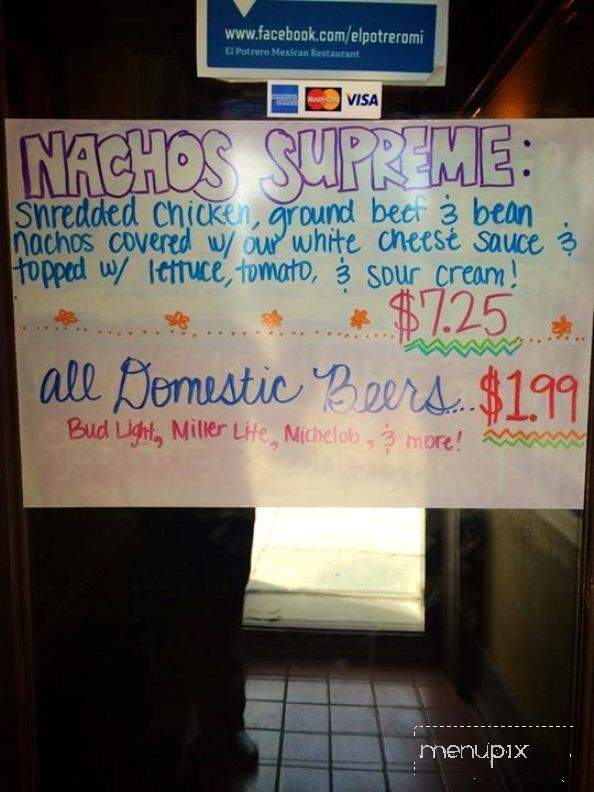 El Potrero Mexican Restaurant - Flint, MI menu_pic